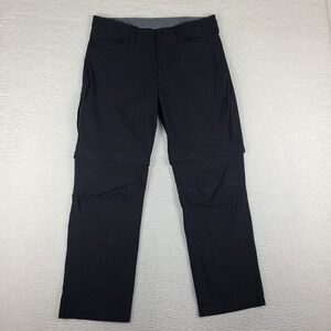 Eddie Bauer Pants Mens 36x30 Black Straight‎ Convertible Performance Tech Golf